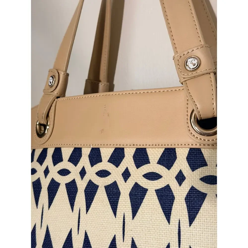 Spartina 449 Tybrisa Day Tote Navy Ivory Geometric Top Handle Purse